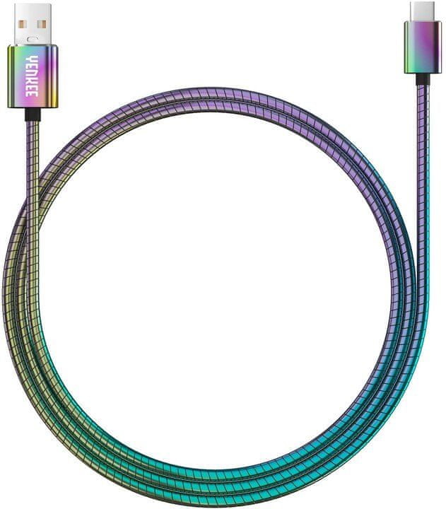 Yenkee YCU 351 Oceľový USB C kábel / 1 m